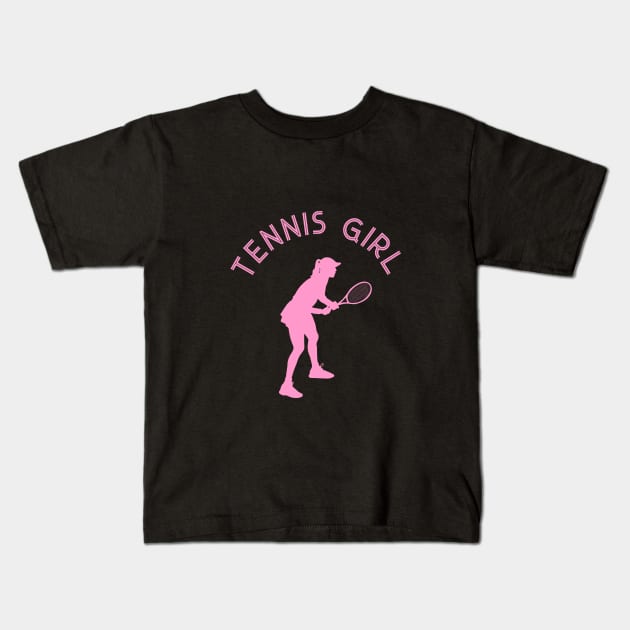 Tennis girl Kids T-Shirt by cypryanus